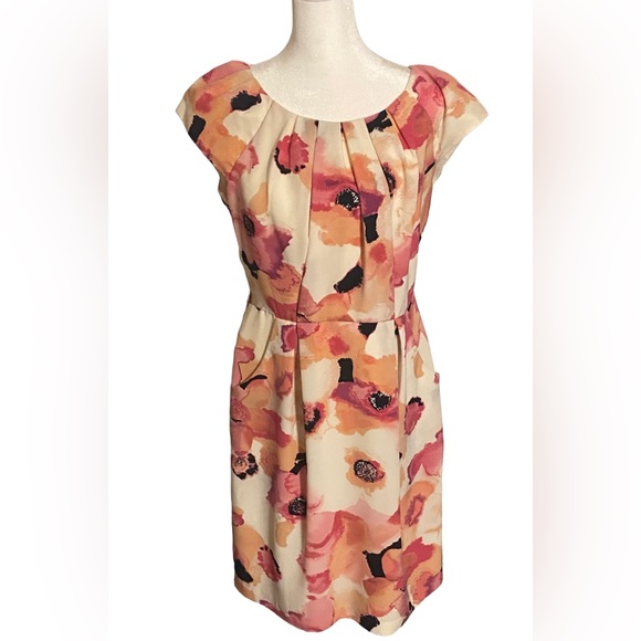 Apt 9 Floral Print Sheath Dress with Pockets - Size 10